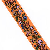 Printed Ribbon 1 1/2 inch Ojibway Florals Orange - Per Yard