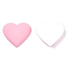 28mm Pastel Pink Heart Cabochons 10/pk