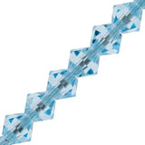 6mm Aqua Preciosa Bicone 5" Strand