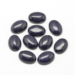 13x18mm Goldstone Blue (Synthetic/Dyed) Cabochons 2/pk