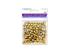 Pony Beads 150/pk - Metallic Gold