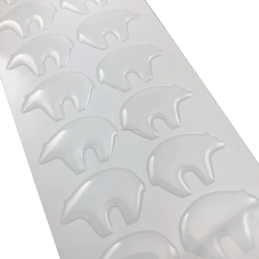 Epoxy Sticker, Bear 1 1/4" Clear 4/pk