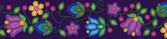 Printed Ribbon 2" Bloom Uplift Purple - Per Yard