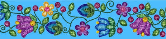 Printed Ribbon 2" Bloom Uplift Turquoise - Per Yard