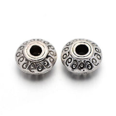 Spacer 7mm Bicone, Antique Silver Beads 10/pk