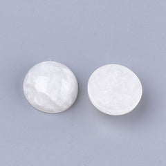 16mm Glitter Crackle White Round Cabochons 10/pk