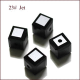K9 Glass Cube Beads 8mm Jet Black 10/pk