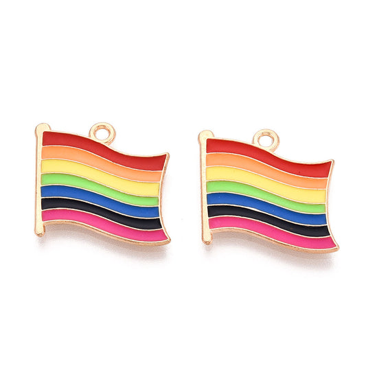 Pride Enamel Flag Charm 5/pk