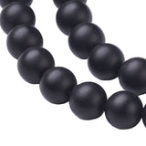 Black Agate Frosted Beads 8mm Round Grade A (Natural/Dyed) 15-16" Strand