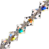 6mm Crystal AB Preciosa Bicone 5" Strand