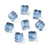 K9 Glass Cube Beads 8mm Light Sapphire 10/pk