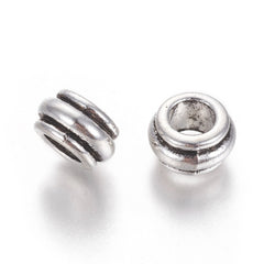 Metal Barrel Beads 12mm Antique Silver 10/pk