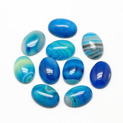 13x18mm Agate Blue (Natural/Dyed) Cabochons 2/pk