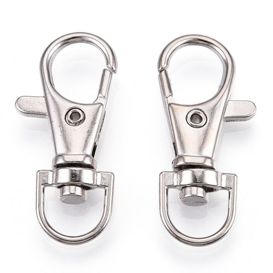 1 1/2" Nickel Key Ring Swivel Clip 10/pk