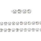 Metal 2mm Silver Pearl & Rhinestone Banding 10yd/pk