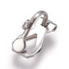 Stainless Steel Clip On Earrings with Loop 10/pk
