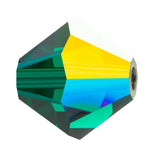 6mm Emerald AB Preciosa Bicone Each