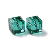 K9 Glass Cube Beads 8mm Indicolite 10/pk