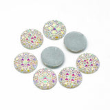 Resin Cabochons Round Faceted 20mm Crystal AB 10/pk