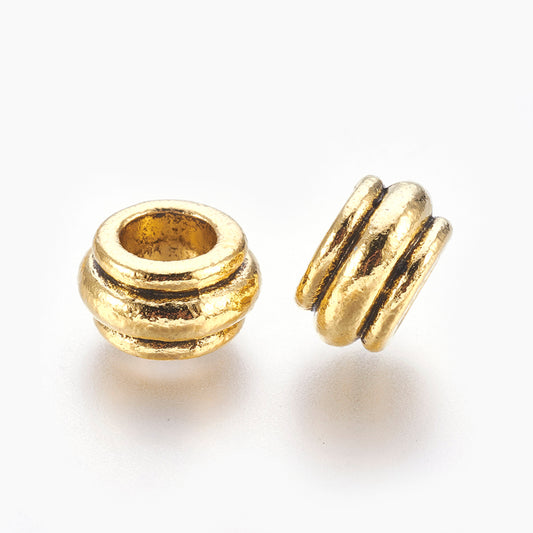 Metal Barrel Beads 12mm Antique Gold 10/pk