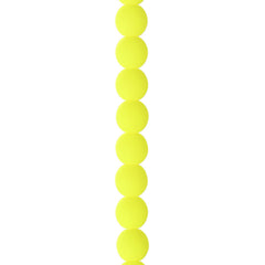 Czech Glass Beads 6mm Round Velvet Neon Yellow 30/Strand