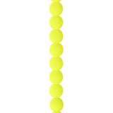 Czech Glass Beads 6mm Round Velvet Neon Yellow 30/Strand
