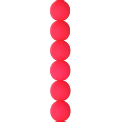 Czech Glass Beads 8mm Round Velvet Neon Pink 23/Strand