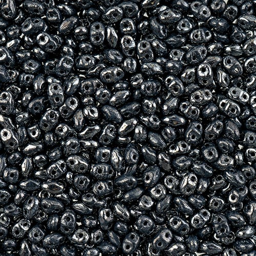 Matubo Czech Miniduo Beads Jet Hematite 13g