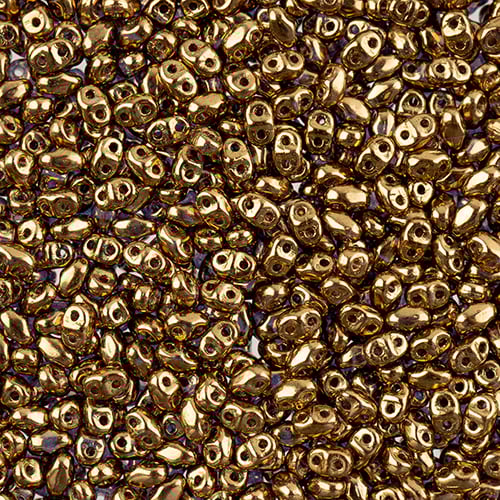 Matubo Czech Miniduo Beads Crystal Gold Bronze 13g