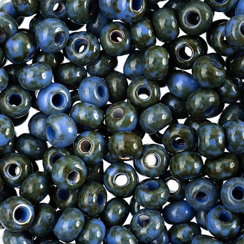 2/0 Czech Seed Beads #111 Op Travertine Blue 20g