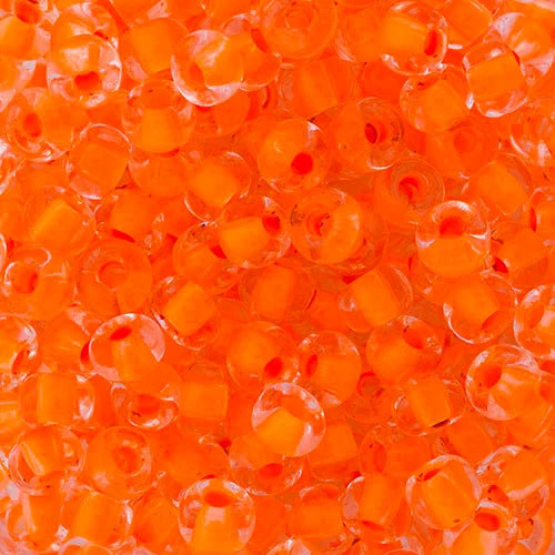 6/0 Czech Seed Beads #094 C/L Neon Orange 22g