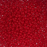 8/0 Czech Seed Beads #144 Opaque Medium Red 22g