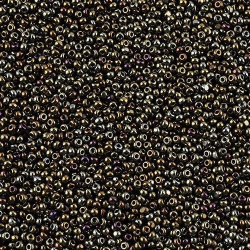 11/0 Czech Cut Seed Beads #37053 Metallic Brown AB 13g