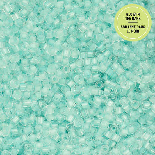 11/0 Cylin Beads #1152 Glow In Dark Turquoise 25g Bag