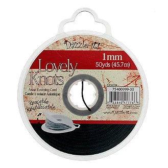 Cordon à Nouer 1mm Noir 50yds