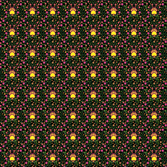 Floral Bearpaw Pink Yellow Mini 100% Cotton - Price Per Half Yard