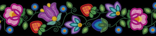 Printed Ribbon 2" Garden Rhythm Black 20yd Spool
