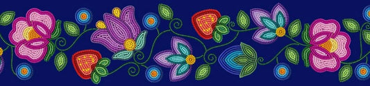 Printed Ribbon 2" Garden Rhythm Blue - Per Yard