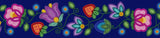 Printed Ribbon 2" Garden Rhythm Blue - Per Yard