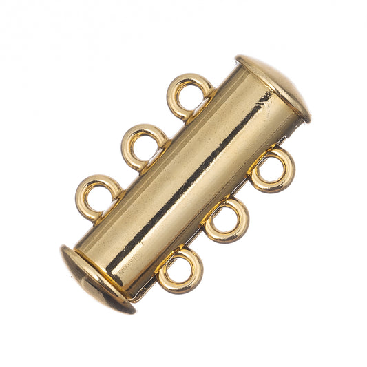 3 Strand Gold Slide Clasp 1/pk