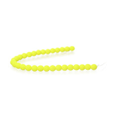 Czech Glass Beads 6mm Round Velvet Neon Yellow 30/Strand