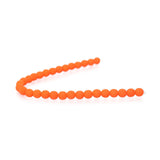 Czech Glass Beads 6mm Round Velvet Neon Orange 30/Strand