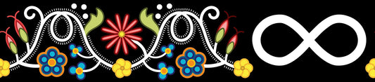 2" Metis Black Printed Ribbon - Per Yard