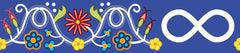 Printed Ribbon 2" Metis Blue - Per Yard