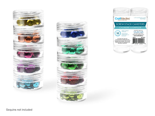Screw Stack Canisters 1.2x0.9" 10/pk