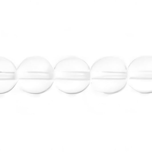 Czech Round Druk Beads 10mm Transparent Crystal 18/strand