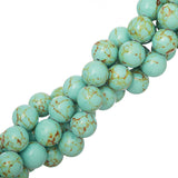10mm Turquoise (Synthétique/Teint) Perles 15-16" Brin