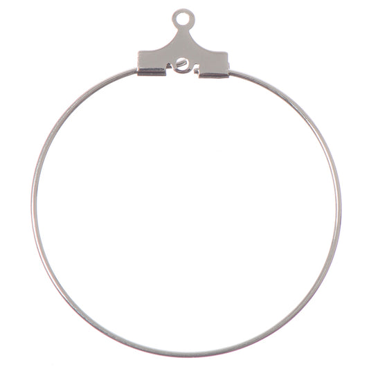 Round Beadable Hoop 25mm Nickel 50/pk