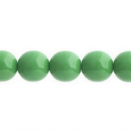 Czech Round Druk Beads 10mm Opaque Green 18/strand