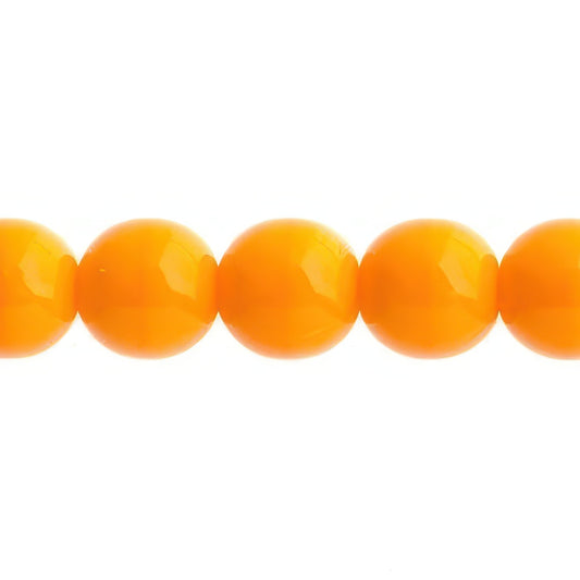 Czech Round Druk Beads 10mm Opaque Orange 18/strand